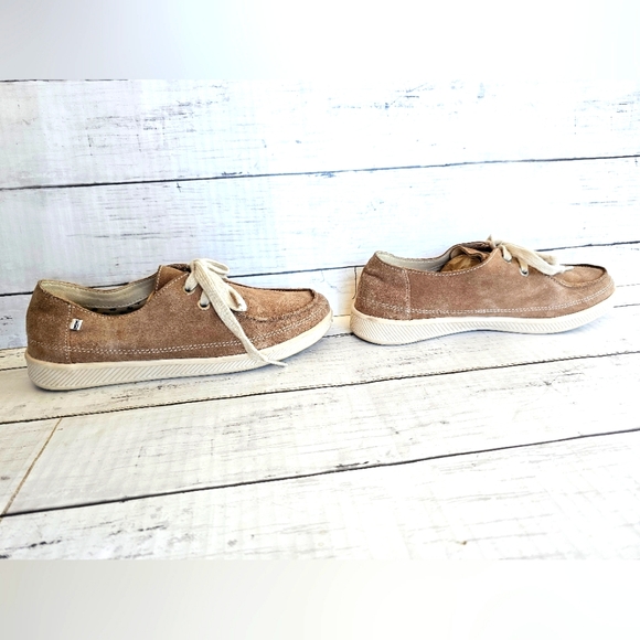 Love ED Belmont Western Boho Tan Suede Lace Up Loafer Sneakers Size 5.5M - Picture 4 of 13